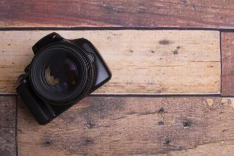 Desktop with camera element Stock Photos