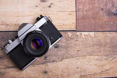 Desktop with camera element Stock Photos