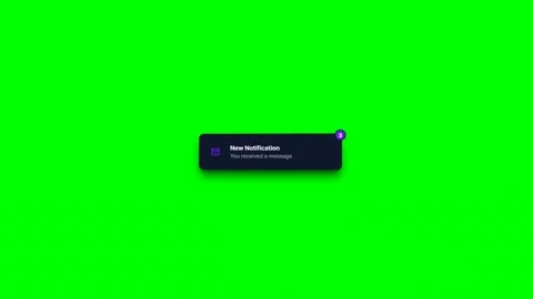 Desktop chat message warning alert popup on green screen Video stock 343493820