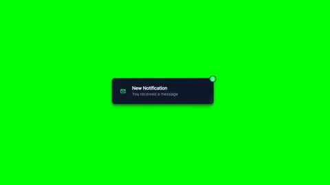 Desktop chat message warning alert popup on green screen Vídeo Stock 344371344