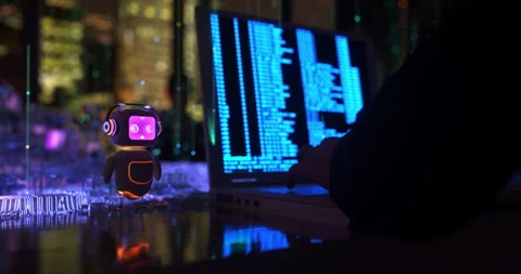 Desktop Chatbot Assisting Business Professionals in Meeting Room Vidéo 277732099