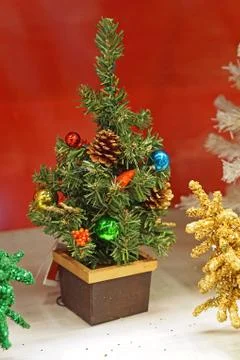 Desktop Christmas tree Stock Photos