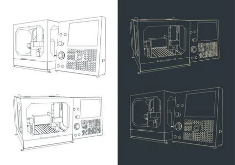 Desktop CNC router machine Stock Illustration