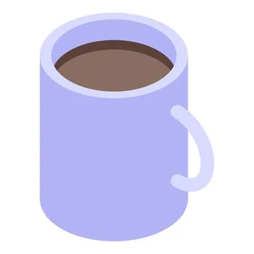 Desktop coffee mug icon, isometric style Stock Illustration