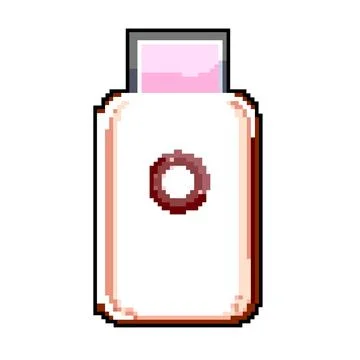 Desktop compact photo printer game pixel art vector illustration Stock Illustration