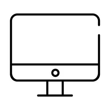Desktop computer all in one line style icon 스톡 일러스트