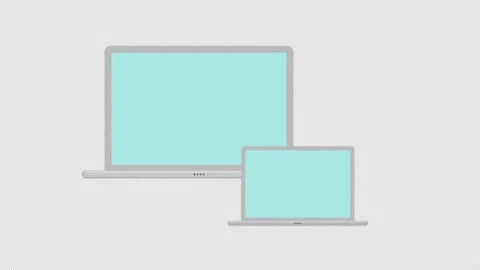 Desktop computer and laptop devices, concept icon loop animation with alpha.. Stock Footage 309293931