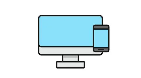 Desktop computer and smartphone Stock Illustration