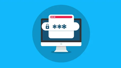 Desktop computer and web browser with unlocked password notification Stock Footage 230015461