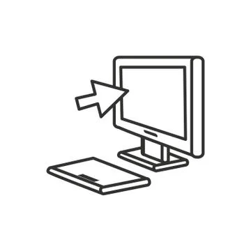 Desktop computer with arrow pointer Stock Illustration