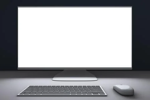 Desktop computer. Blank screen. Copy space. Design element. Foto stock