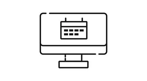 Desktop computer calendar icon Illustrazione stock