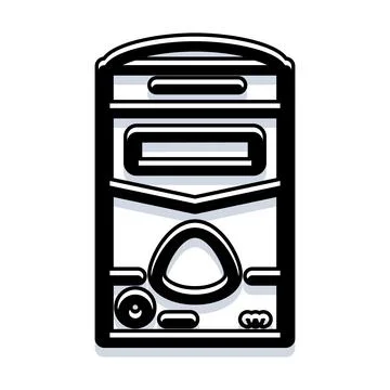 Desktop computer case technology flat outline icon design Stock-Illustration