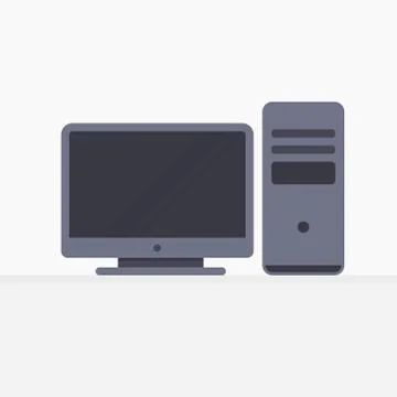 Desktop computer, case. Vector illustration Stock Illustration