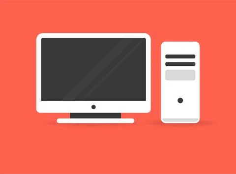 Desktop computer, case. Vector illustration Stock Illustration