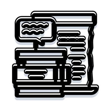 Desktop computer with chat message and document 库存插图