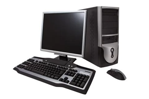 Desktop computer with clipping path Stock Photos