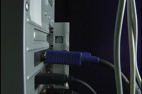 Desktop Computer Connections 2 Stock-Footage 297388