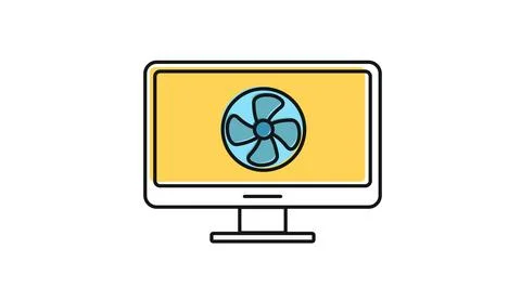 Desktop computer cooling fan icon Ilustración de archivo