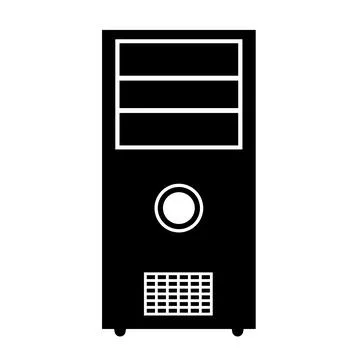 Desktop Computer CPU Tower Icon Illustrazione stock
