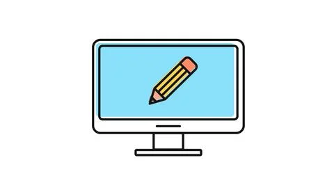 Desktop computer creative design icon Illustrazione stock