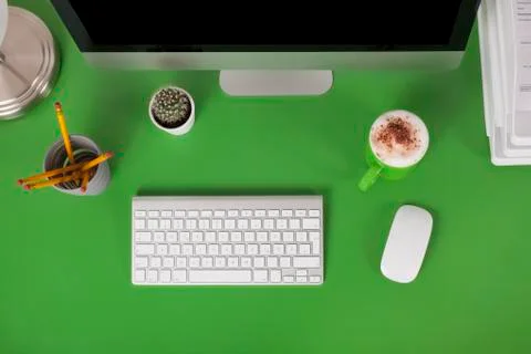 Desktop computer on a desk Foto stock