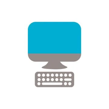 Desktop computer device flat style icon Illustrazione stock