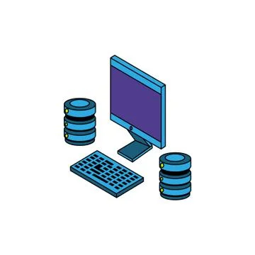 Desktop computer device icon Illustrazione stock