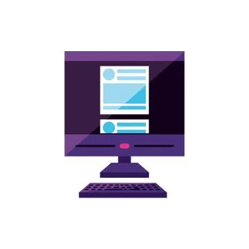 Desktop computer device icon Stock Illustration