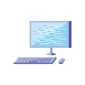 Desktop computer device isolated icon Stock Illustration