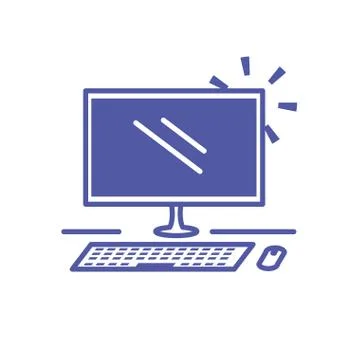 Desktop computer device isolated icon Stock Illustration