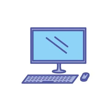 Desktop computer device isolated icon Illustrazione stock