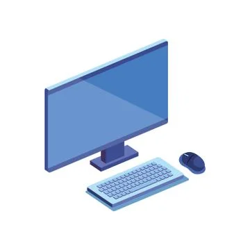 Desktop computer device isolated icon Stock Illustration