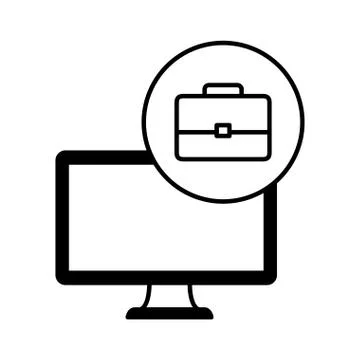Desktop computer device with portfolio Stock-Illustration
