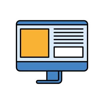 Desktop computer device tech Illustrazione stock