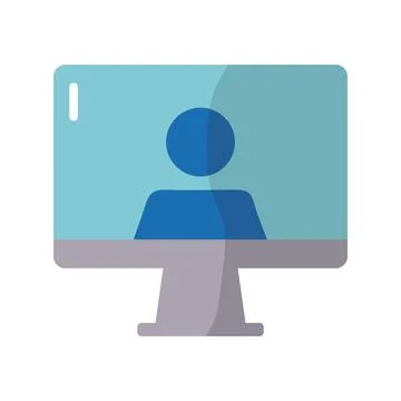 Desktop computer device with user avatar Illustrazione stock