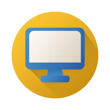 Desktop computer display block style icon 스톡 일러스트
