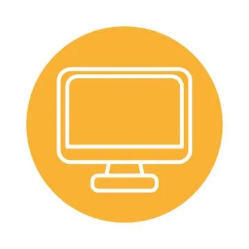 Desktop computer display block style icon 스톡 일러스트