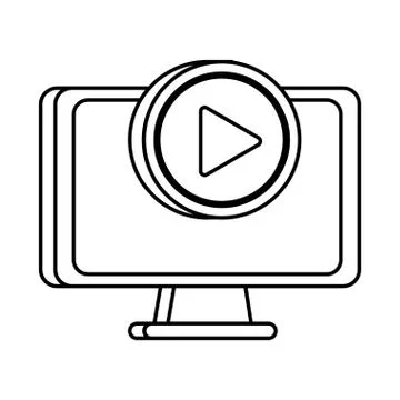 Desktop computer display with media player interface Stock Illustration