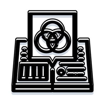 Desktop computer displaying content organization diagram Stock Illustration