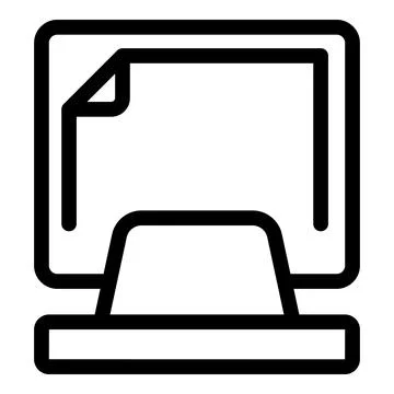 Desktop computer displaying digital document icon Illustrazione stock