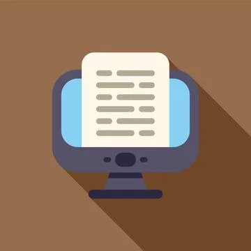 Desktop computer displaying digital document with brown background イラスト素材