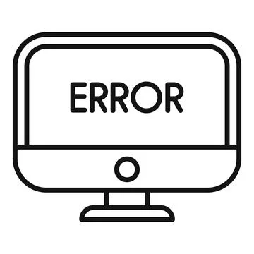 Desktop computer displaying error message icon Stock Illustration