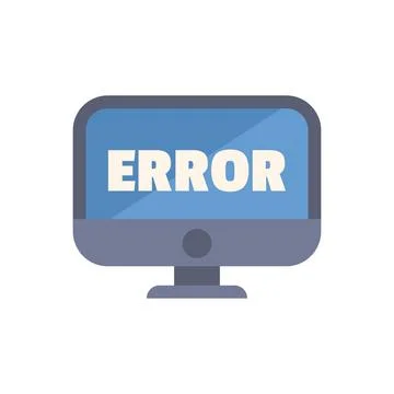 Desktop computer displaying error message on screen イラスト素材