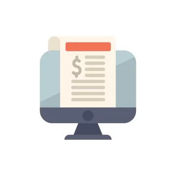 Desktop computer displaying financial report with dollar sign Stock Illustration