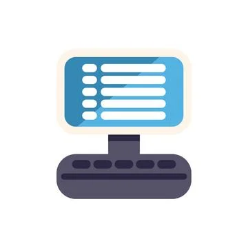 Desktop computer displaying a list on its screen イラスト素材