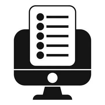 Desktop computer displaying online survey for customer feedback Illustrazione stock
