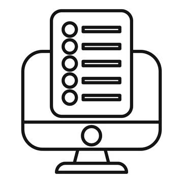 Desktop computer displaying online survey for market research Stock Illustration