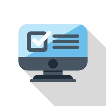 Desktop computer displaying online survey for customer feedback and satisfaction Illustrazione stock