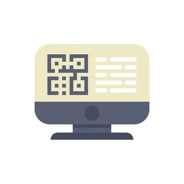 Desktop computer displaying qr code for online access and information Stock-Illustration